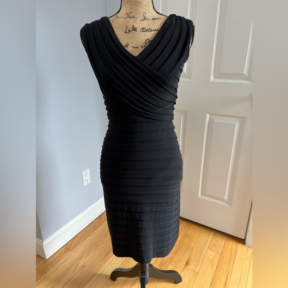 Adrianna Papell black dress, size 4P - Picture 2 of 4